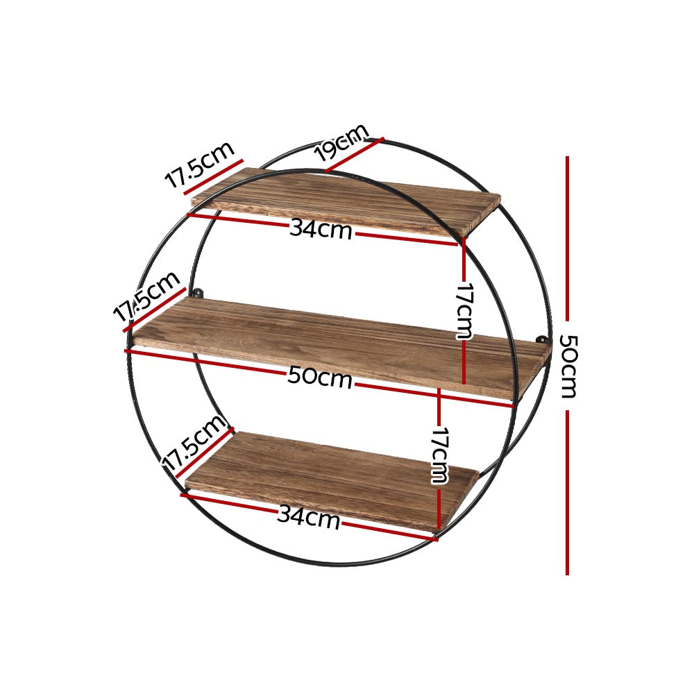 Artiss 3-Tier Round Floating Wall Shelf