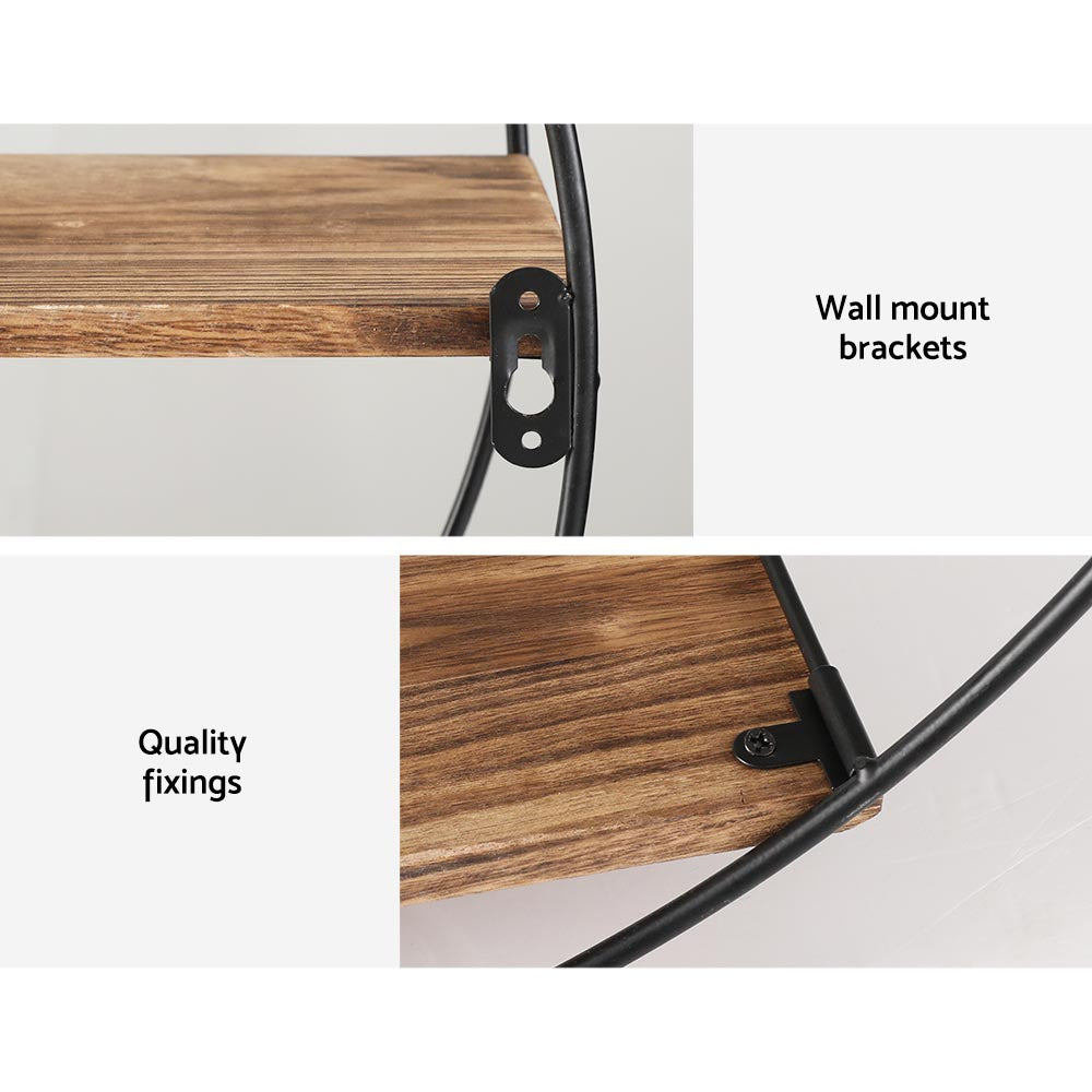Artiss 3-Tier Round Floating Wall Shelf