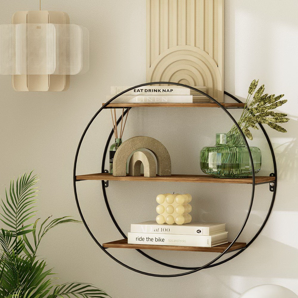 Artiss 3-Tier Round Floating Wall Shelf