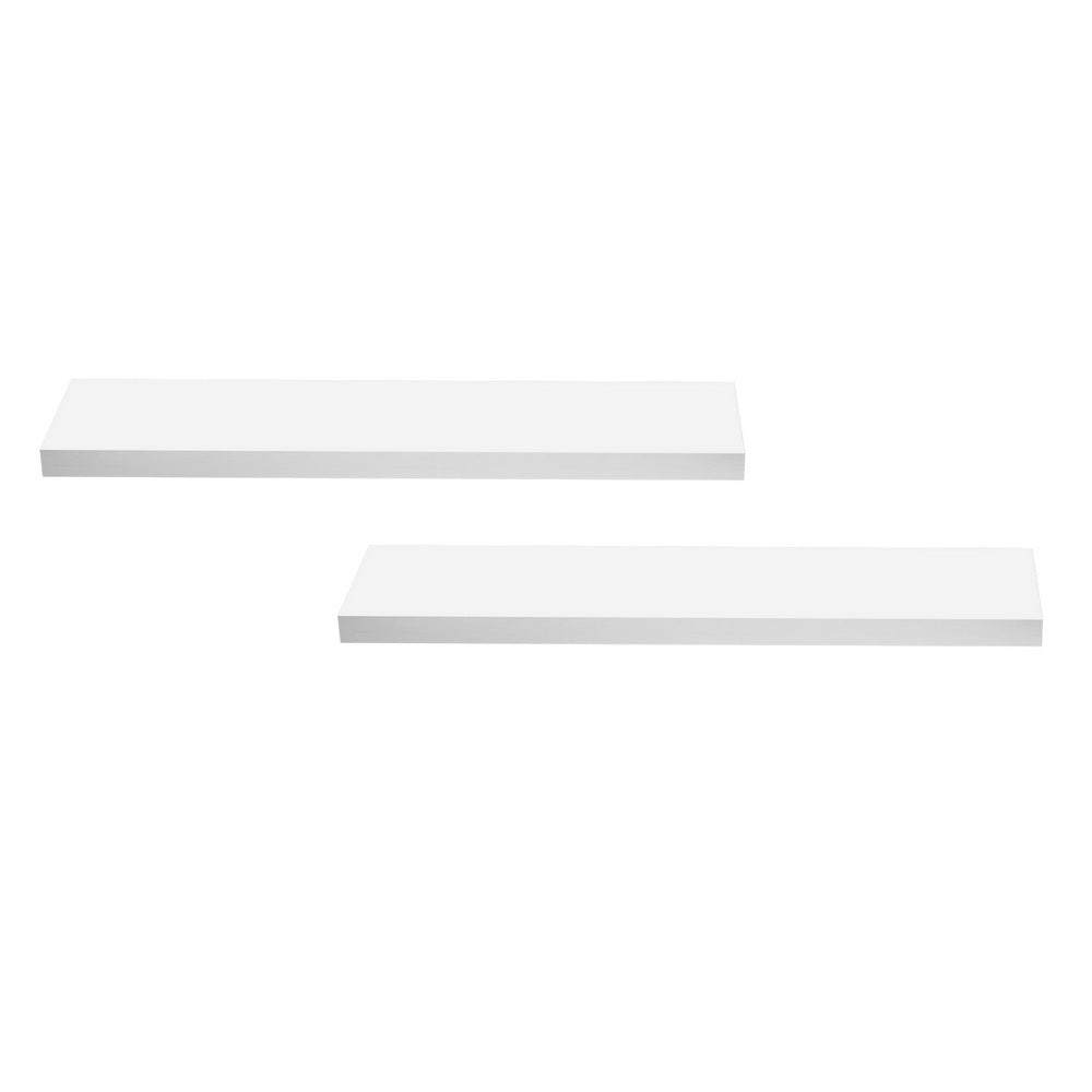 Artiss Floating Wall Shelves – Set of 2, White, 90cm