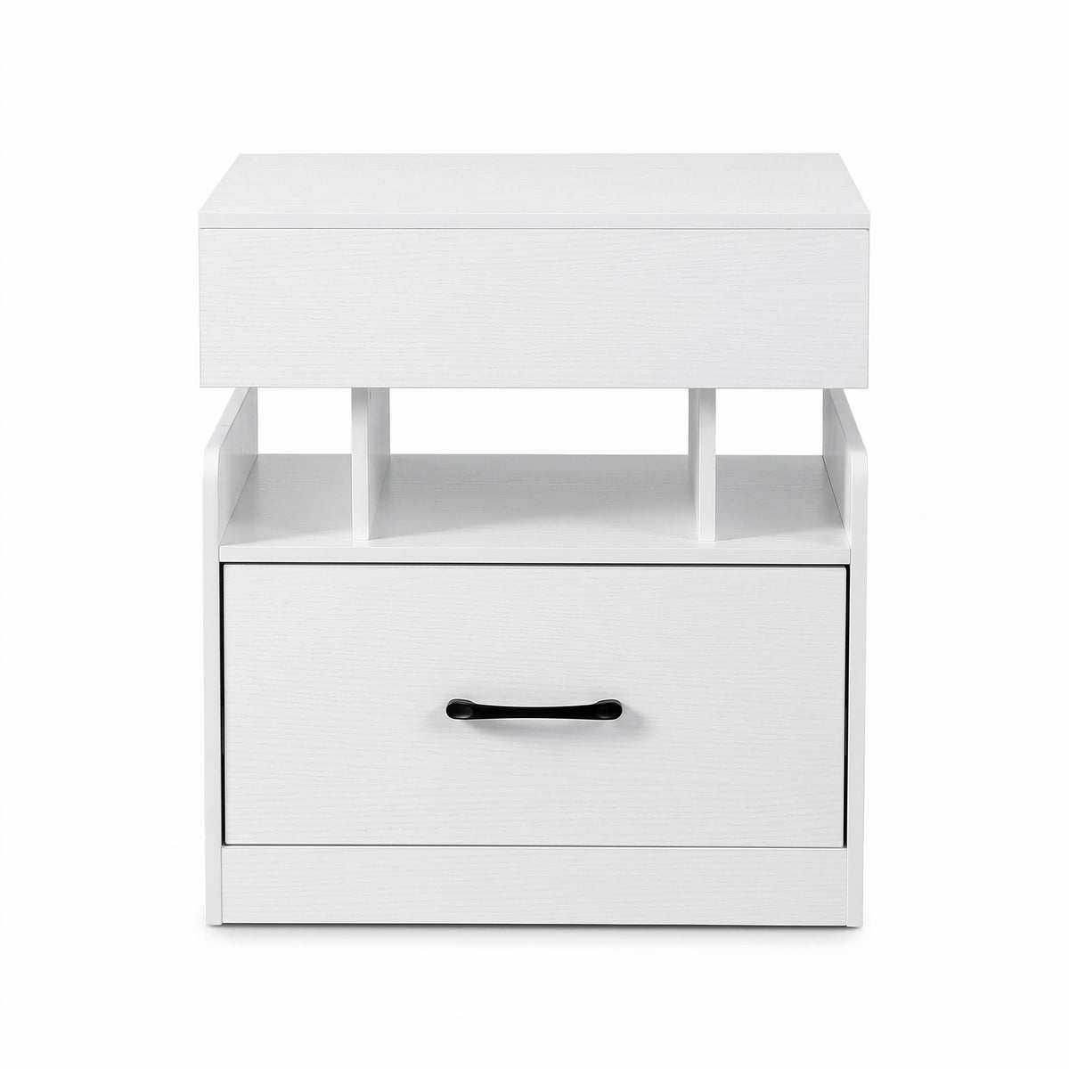 Artiss Bedside Table with Charging Station Drawer Sliding Top Nightstand White — product image 5
