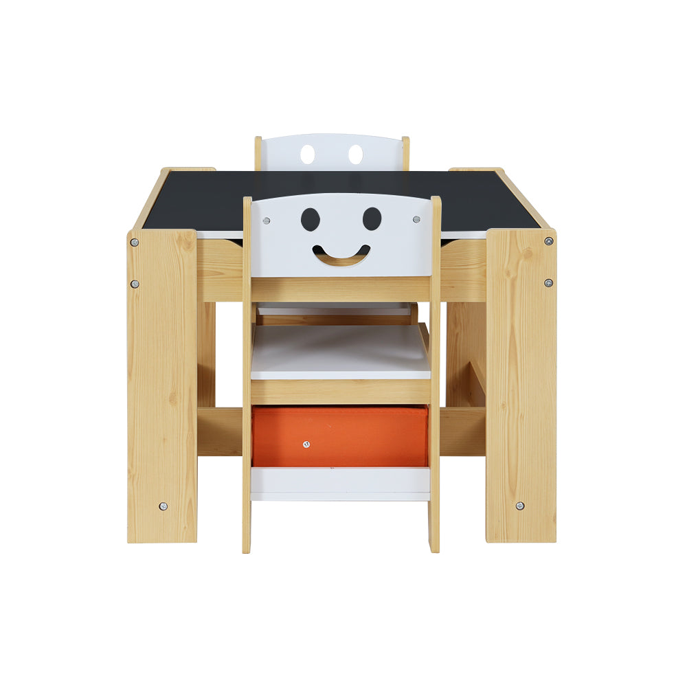 Keezi 3PCS Kids Table and Chairs Set Activity Desk Chalkboard Toys Storage Box — product image 3 of 7