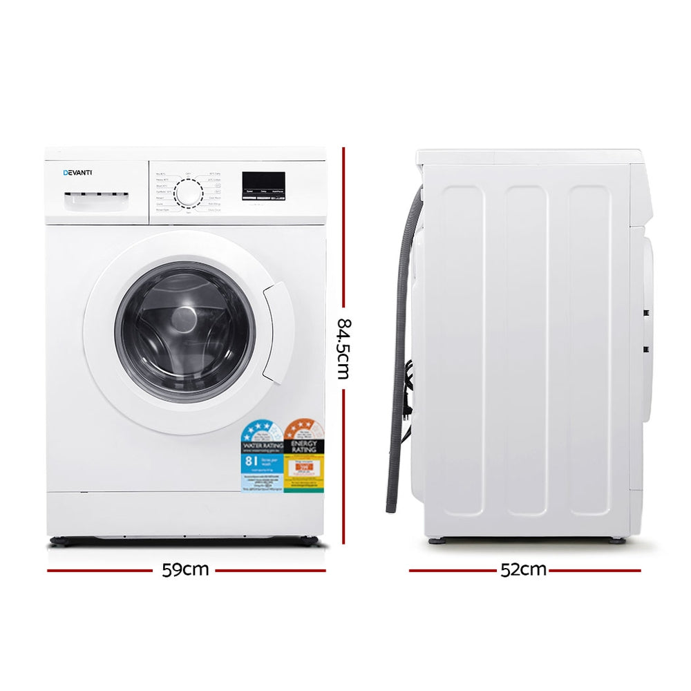 Devanti 8kg Front Load Washing Machine Quick Wash 24h Delay Start Automatic — product image 2