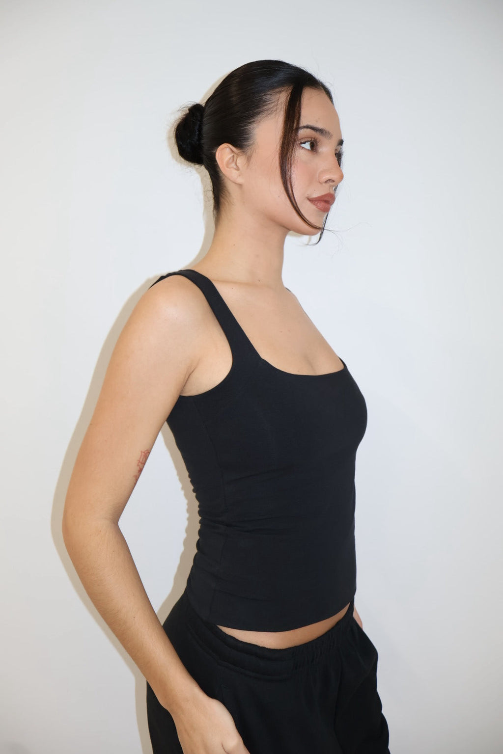 Pima Cotton Tank Top - Black