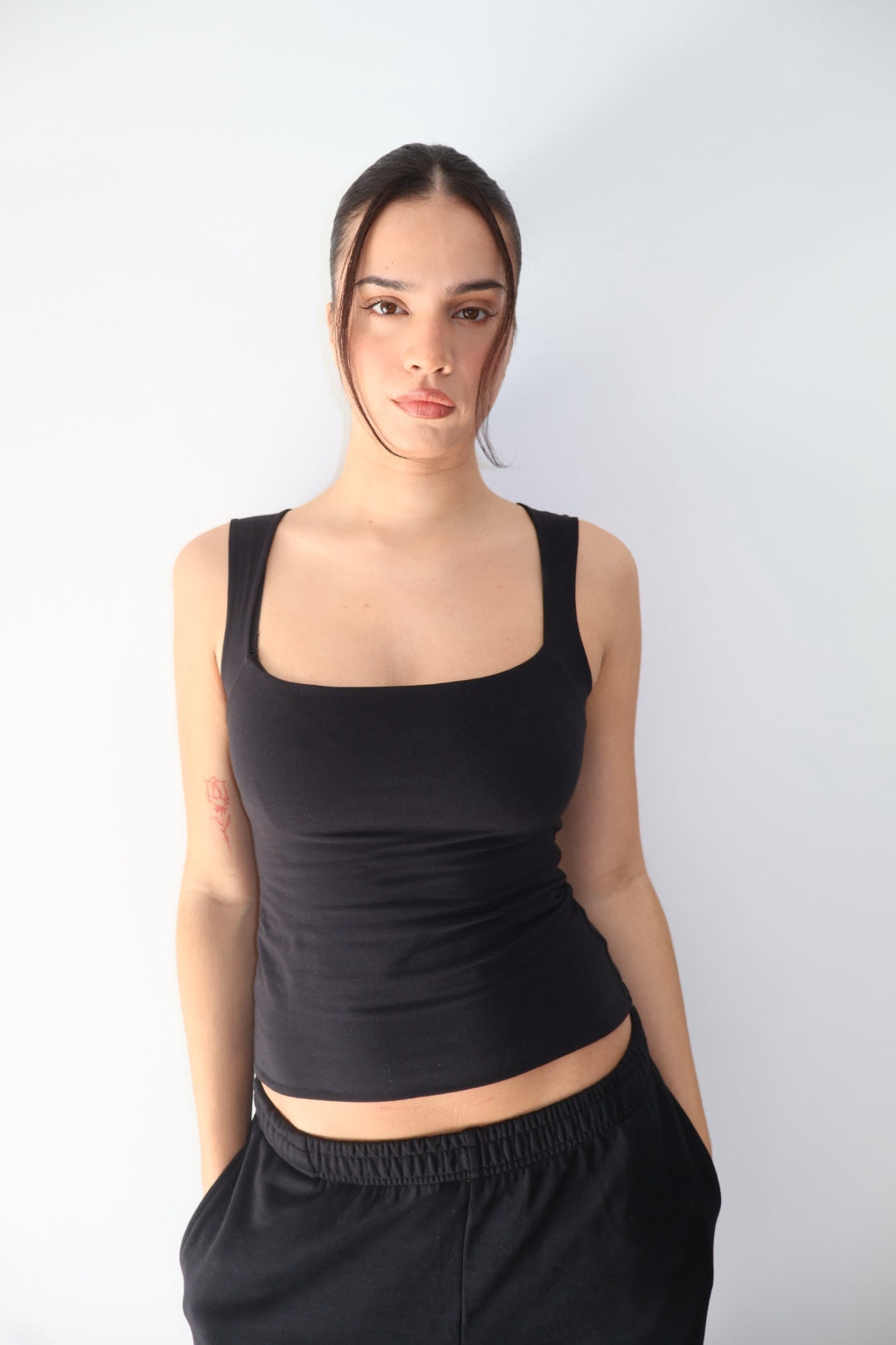 Pima Cotton Tank Top - Black