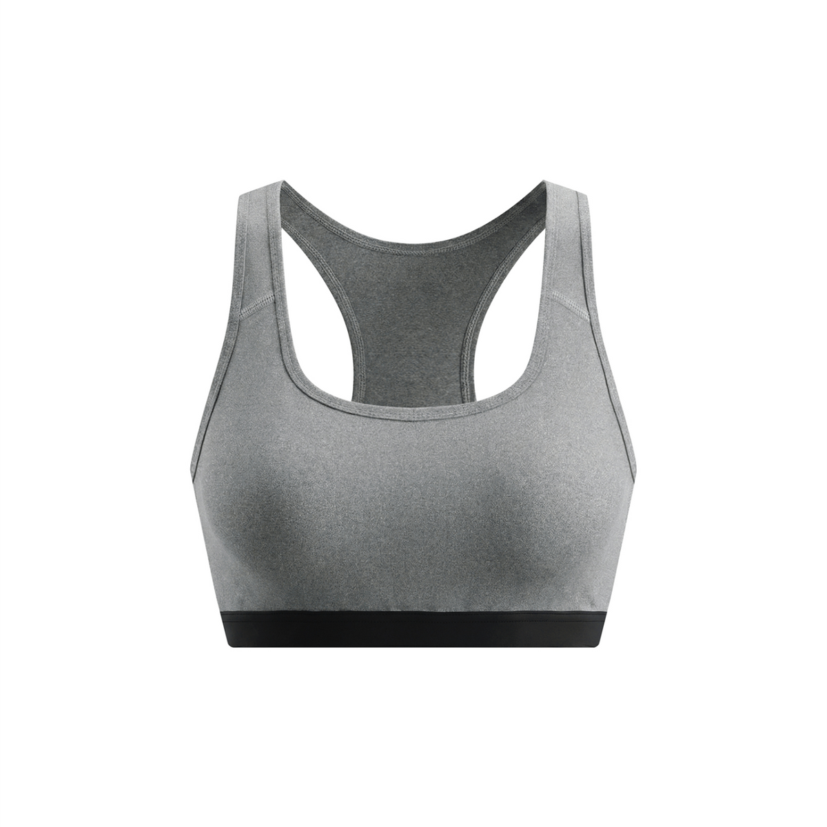 Off Script Women’s Cropped Sports Bra - Flower Gray front 3D mockup
