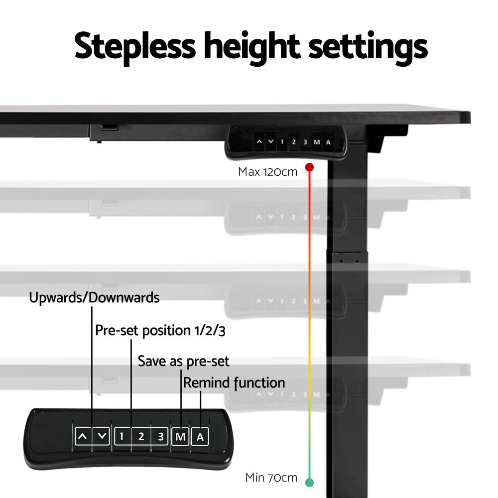 Artiss Dual-Motor Standing Desk Frame Only – Black