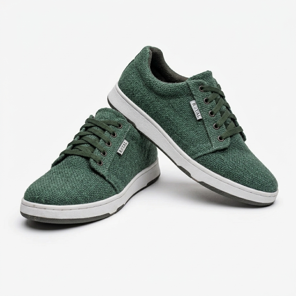 Green Organic Hemp Sneakers – Vegan Lace-Up Hemp Shoes