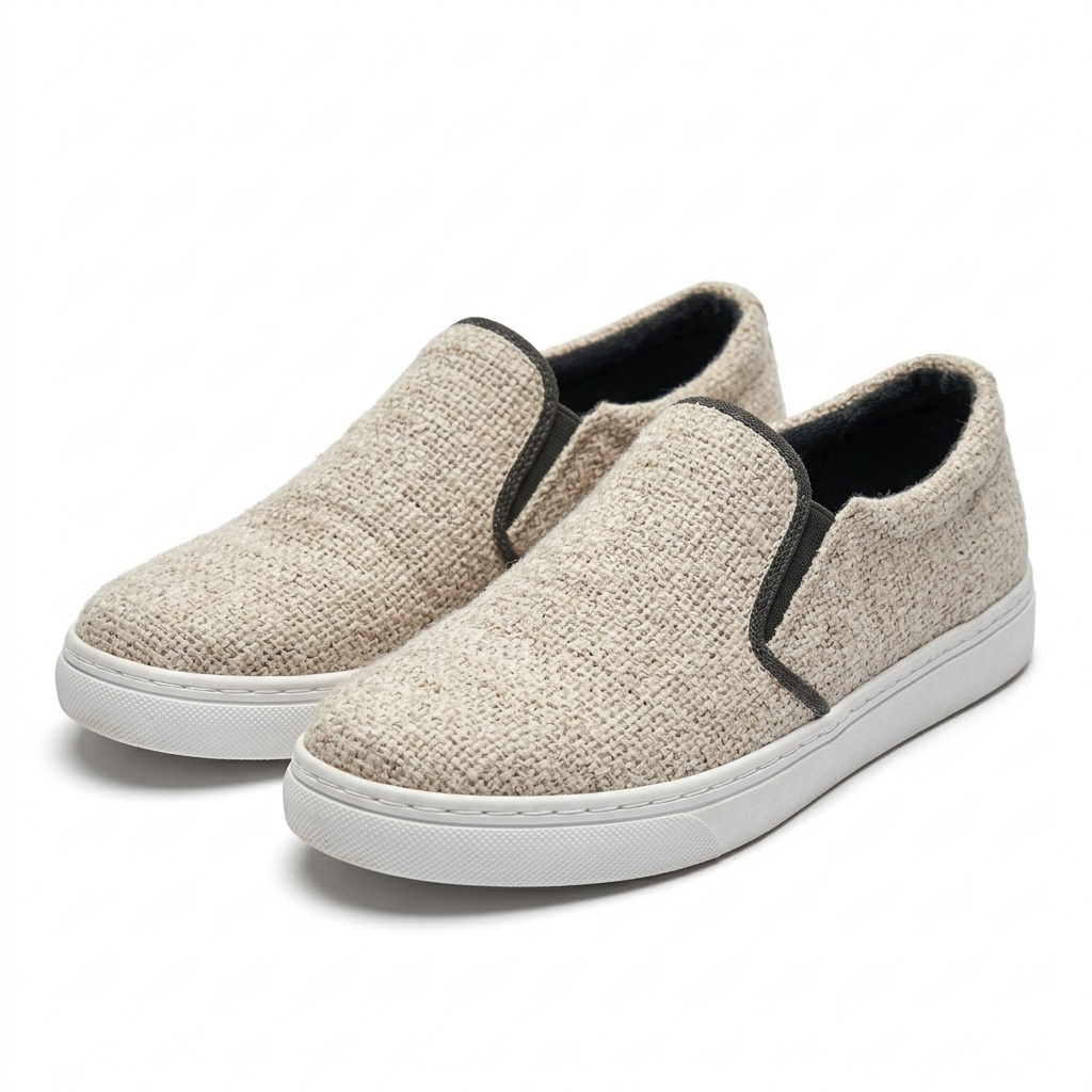Natural Beige Hemp Slip-On Shoes – Undyed Organic Hemp Shoes