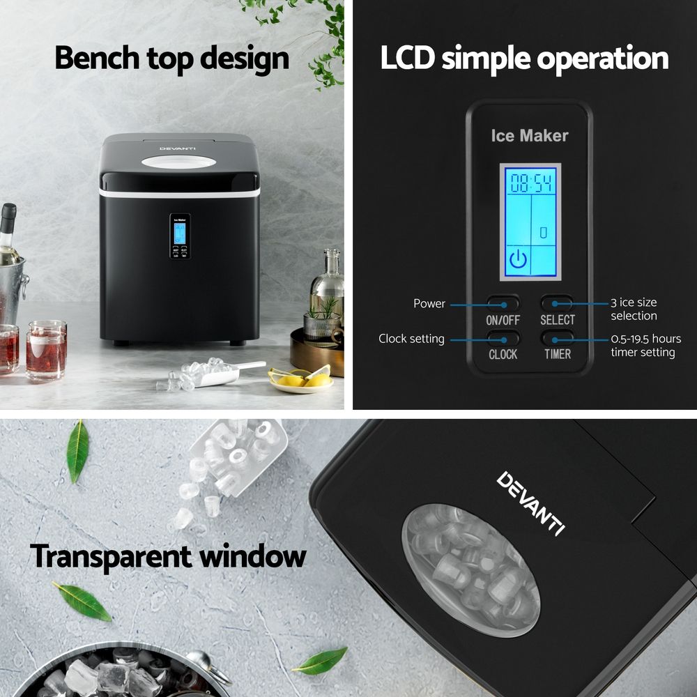 Devanti 15kg Ice Maker Machine Black — product image 5