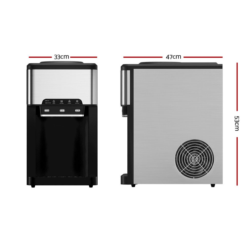 Devanti 20kg Ice Maker & Hot/Cold Water Dispenser – 3-in-1