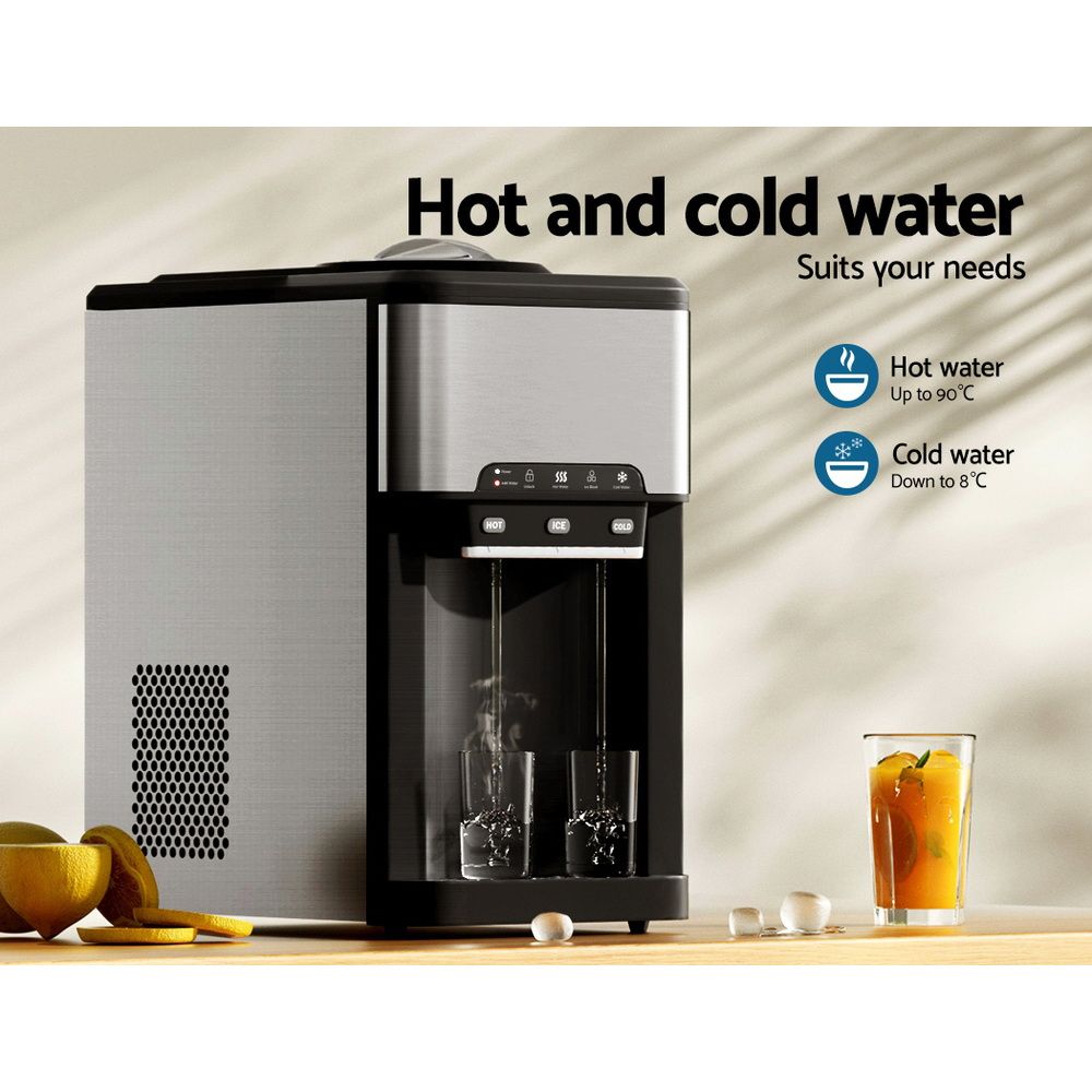 Devanti 20kg Ice Maker & Hot/Cold Water Dispenser – 3-in-1