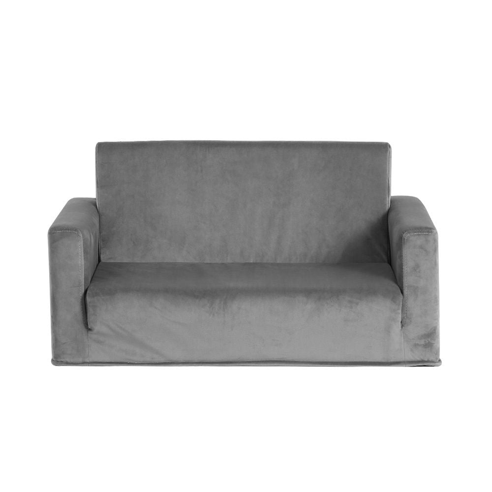 Keezi Kids 2-Seater Fold-Out Sofa Bed – Grey — product image 4 of 7