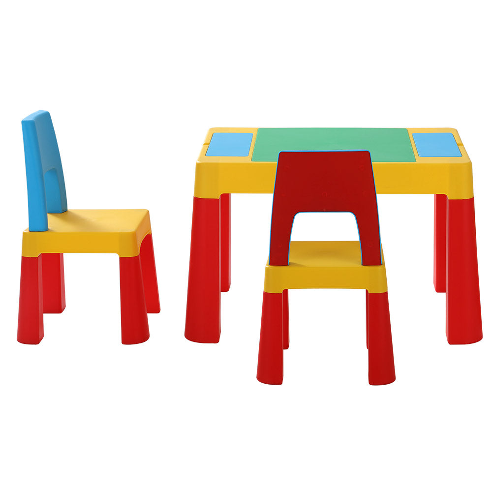 Keezi 3-Piece Kids Table & Chairs with Storage and Building Blocks — product image 3 of 8