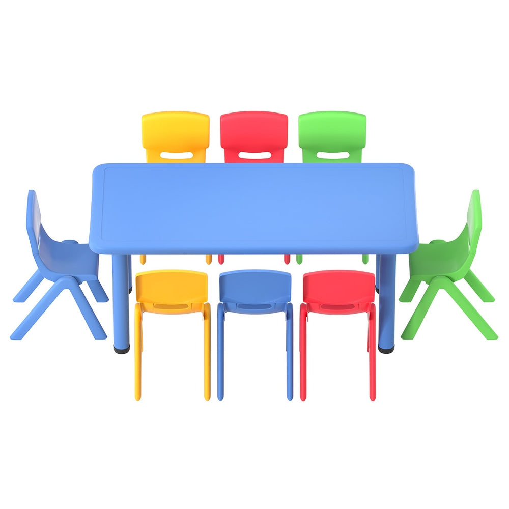 Keezi 9PCS Kids Table and Chairs Set Children Study Desk Furniture Plastic 8 Chairs — product image 3
