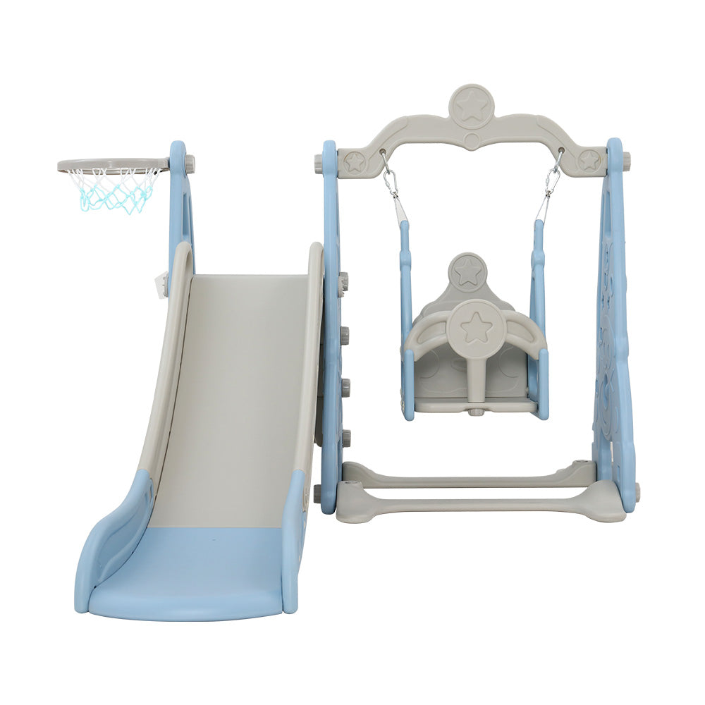 Keezi Kids Slide Swing Set Basketball Hoop Outdoor Playground Toys 170cm Blue — product image 3 of 8