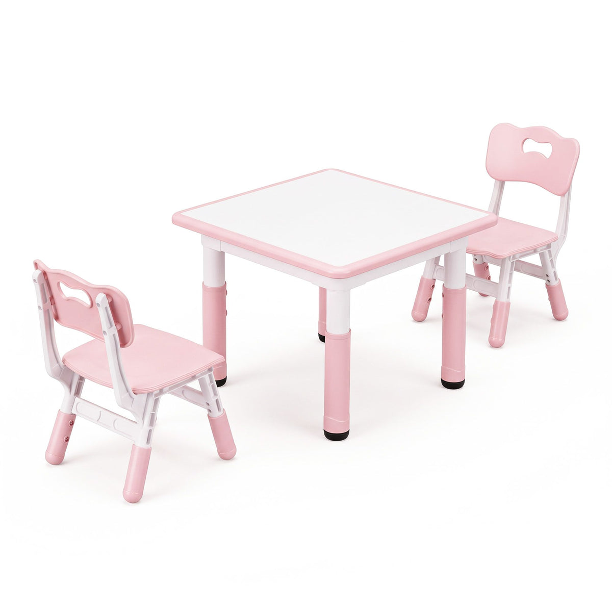 Keezi Adjustable Kids Activity Table with 2 Chairs - Pink