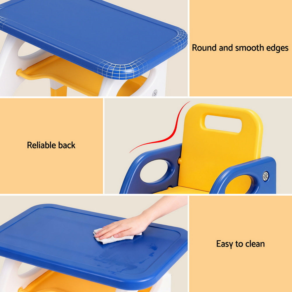 Keezi Kids Table and Chair Set HDPE Toddler Activity Play Set Blue/Yellow