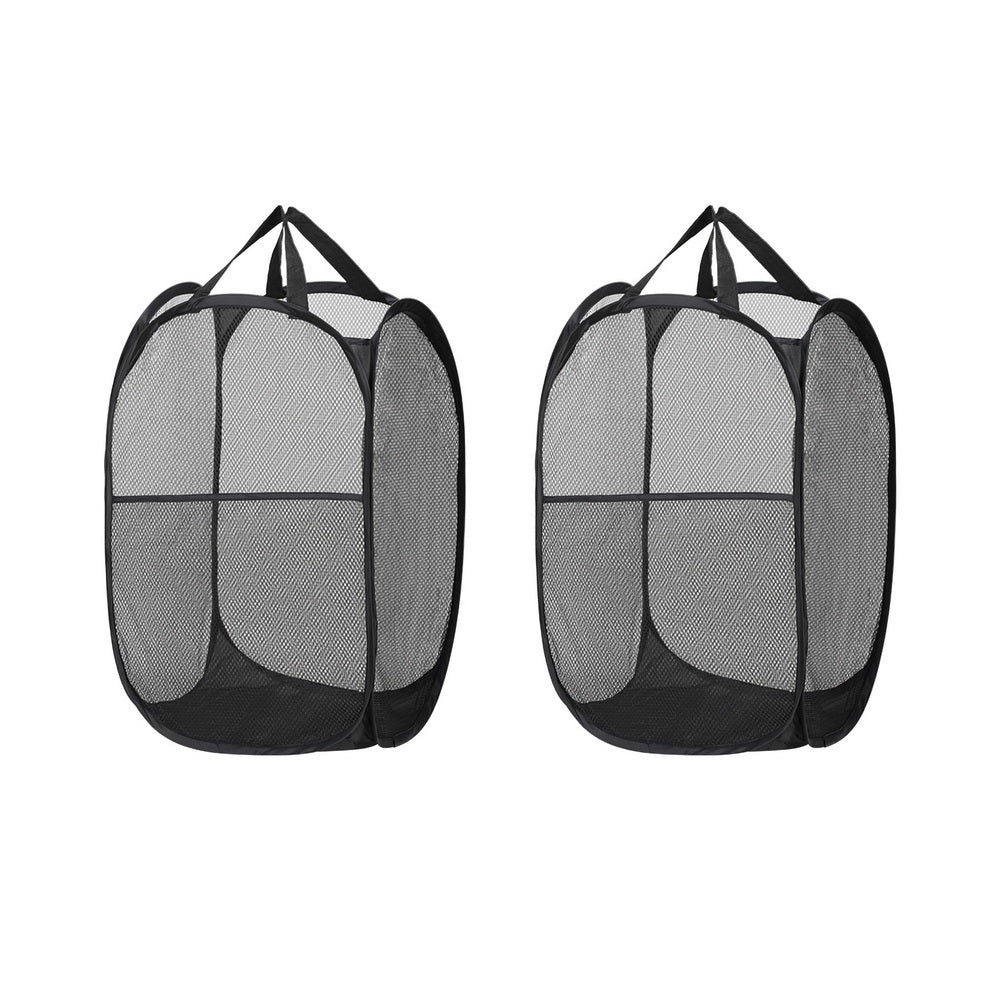 Artiss Folding Laundry Baskets – 2-Pack, Black