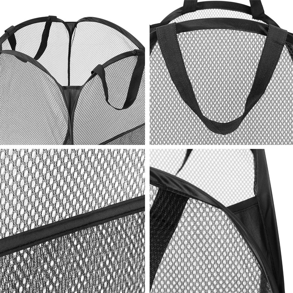 Artiss Folding Laundry Baskets – 2-Pack, Black