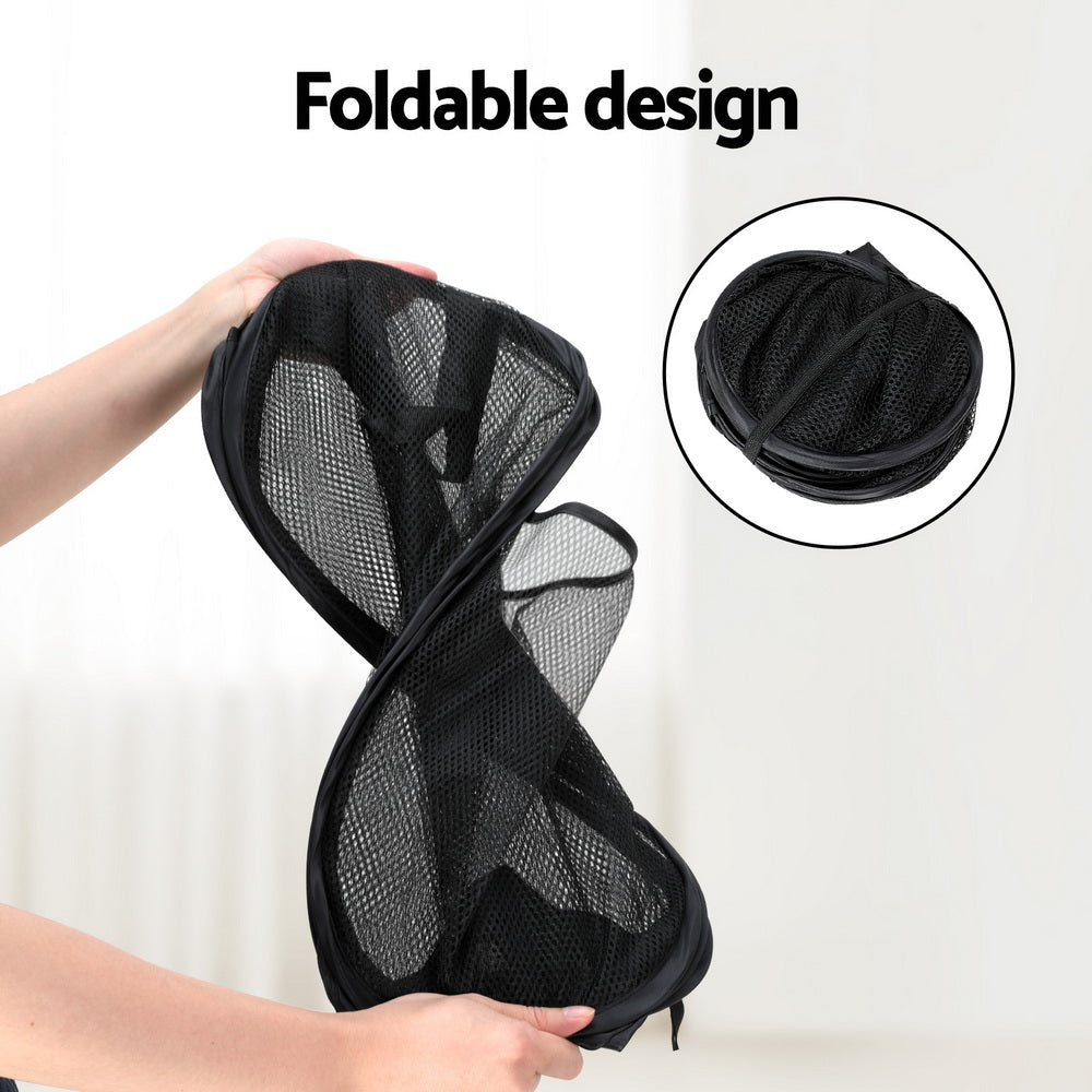 Artiss Folding Laundry Baskets – 2-Pack, Black