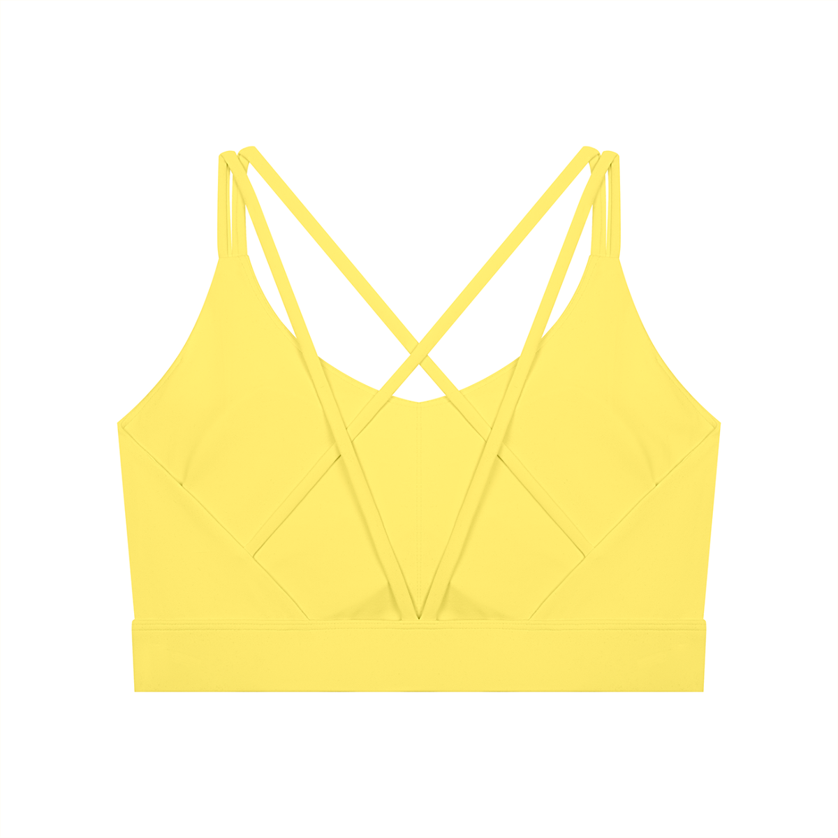 Off Script Women’s Lycra Cropped Yoga Sport Bra - Lemon Yellow back