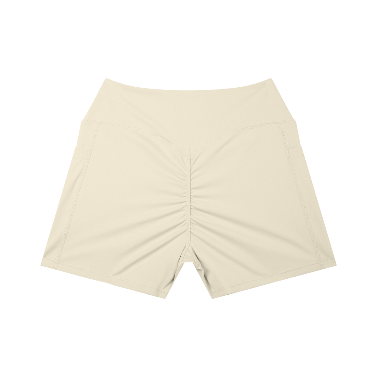 Women’s High Rise Pocket Yoga Shorts - Light Apricot - back