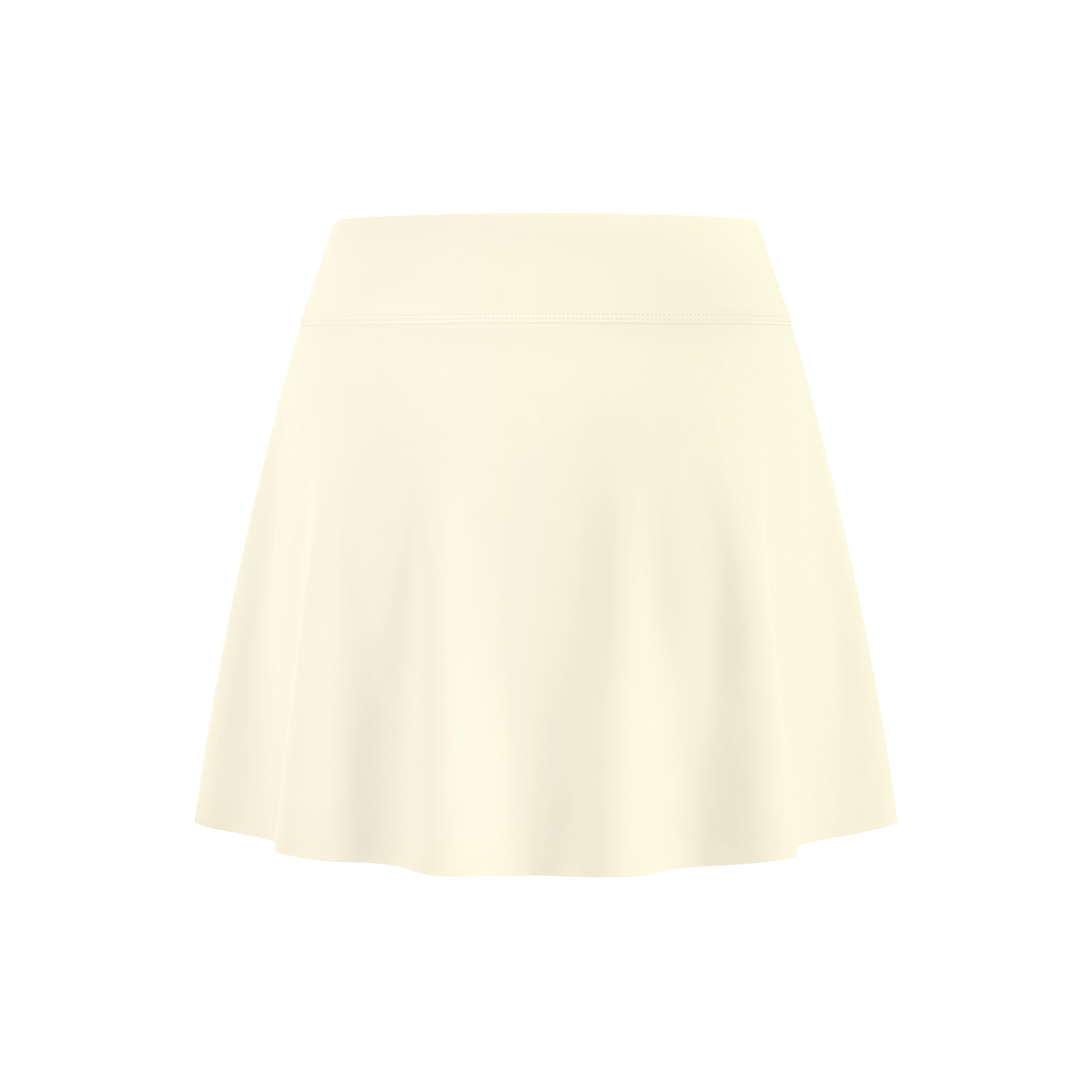 Off Script Women’s A-Line Contrast Panel Slit Skirt - Light Apricot back 3D mockup