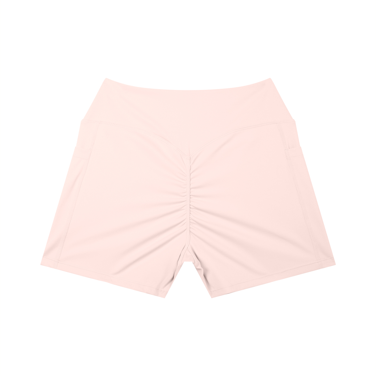 Women’s High Rise Pocket Yoga Shorts - Light Pink - back