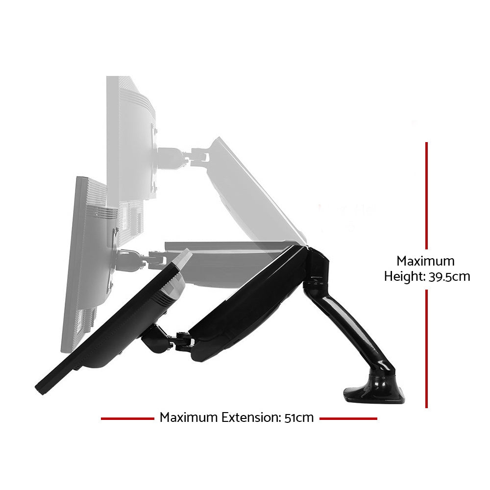 Artiss Monitor Arm Gas Spring Dual Desk Mount Screen Holder – product photo 2