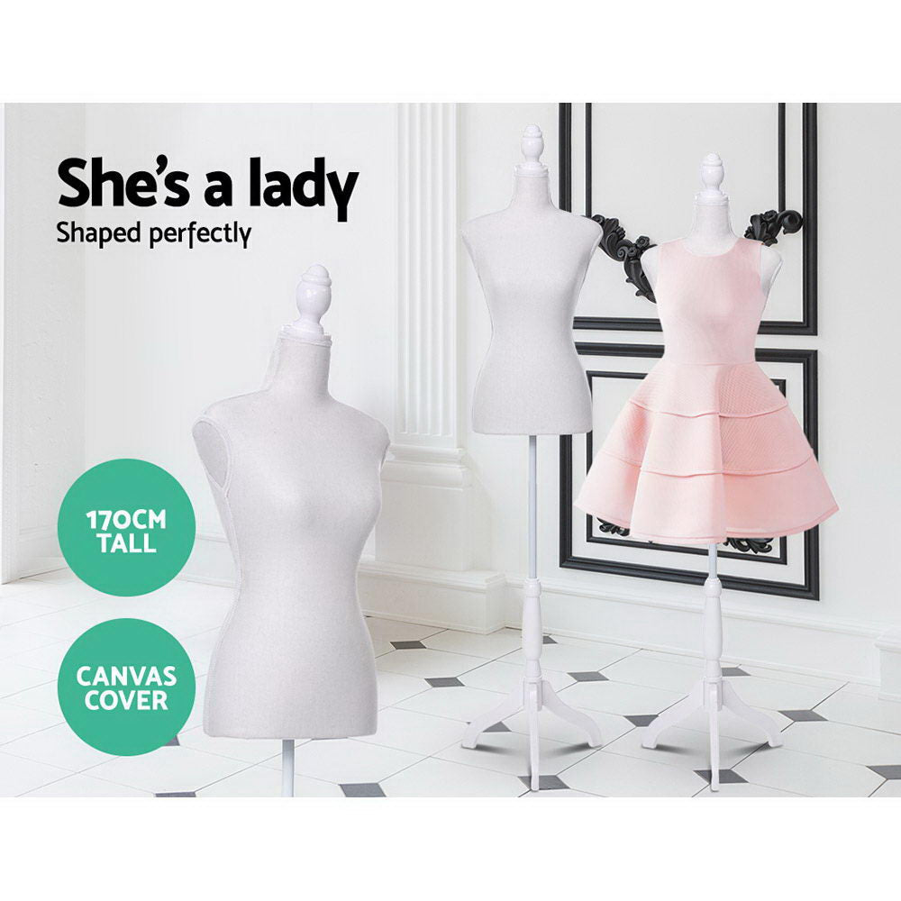Female Mannequin 170cm Model Dressmaker Clothes Display Torso Tailor Wedding White — product photo 3