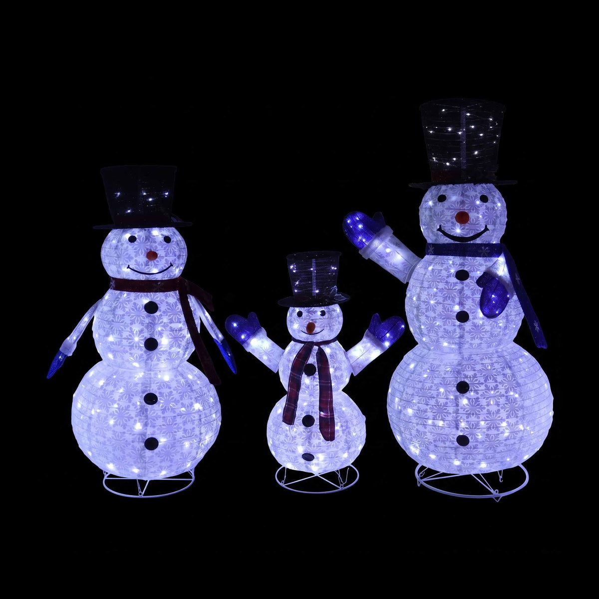 Jingle Jollys Cool White LED Christmas Snowmen – Set of 3, 330 LEDs — product image 2 of 9