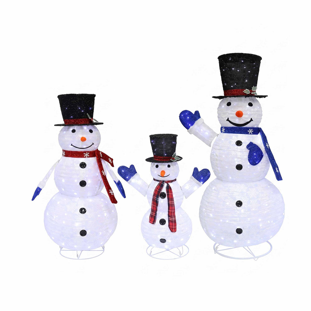 Jingle Jollys Cool White LED Christmas Snowmen – Set of 3, 330 LEDs — product image 8 of 9