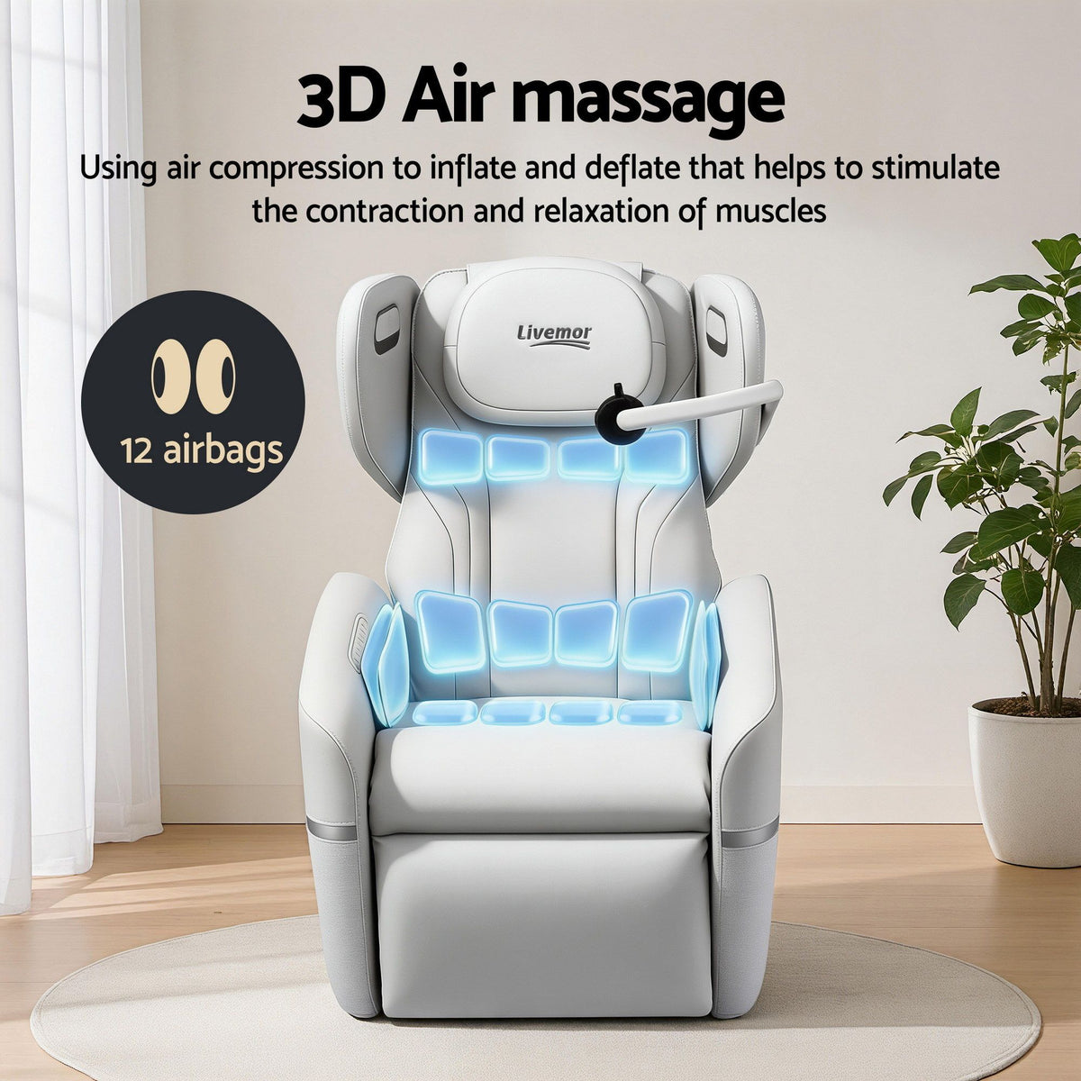Livemor Massage Chair Electric Vibration Recliner Chair ZENO
