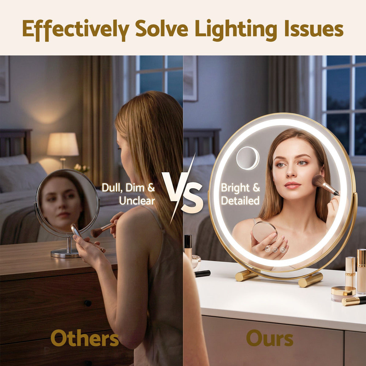 Embellir 50cm Hollywood Makeup Mirror with Lights and 10X Magnifier Round Gold — product photo 6 of 10