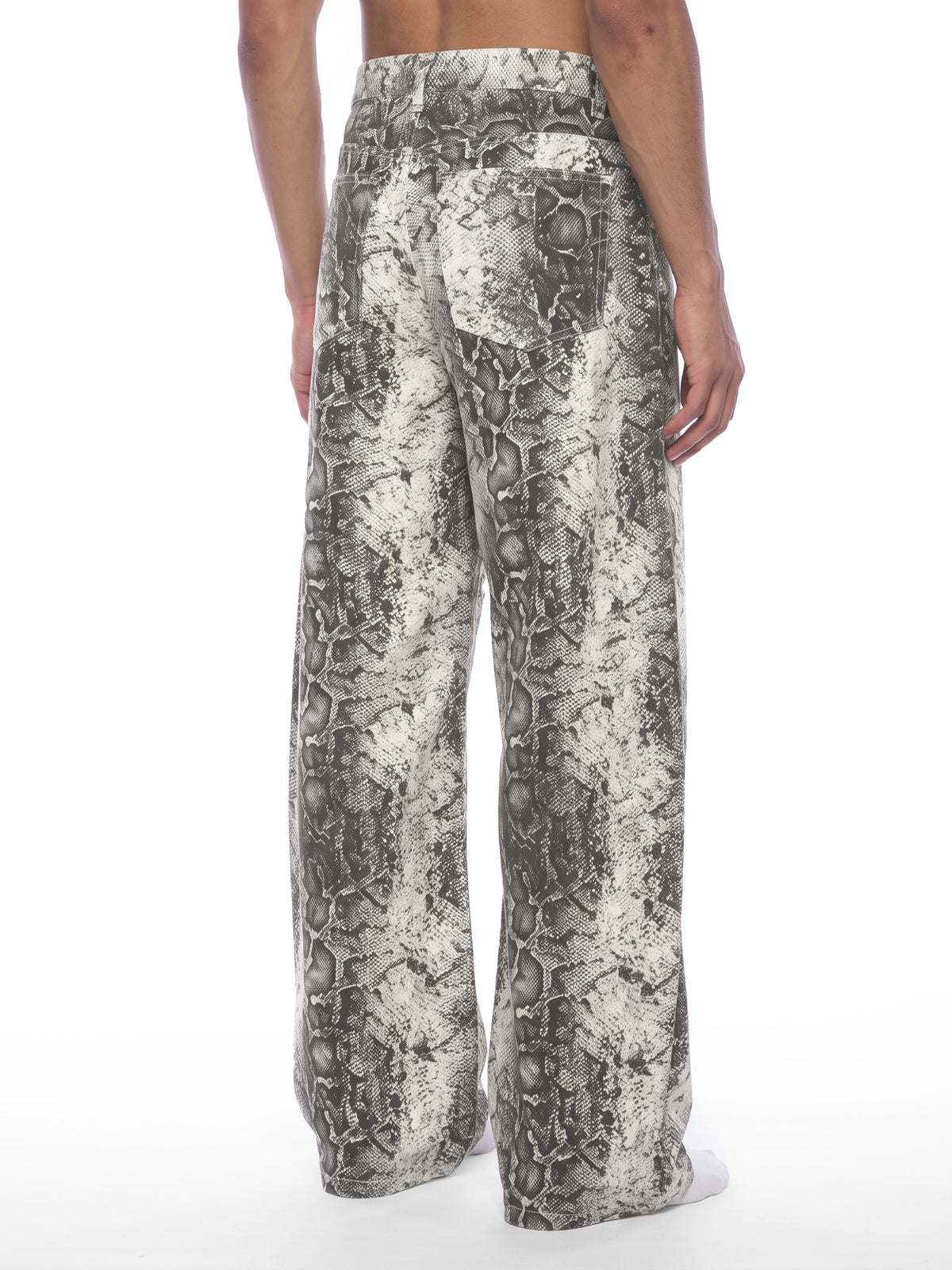 Men's Snake Print Barrel Leg Pants 5
