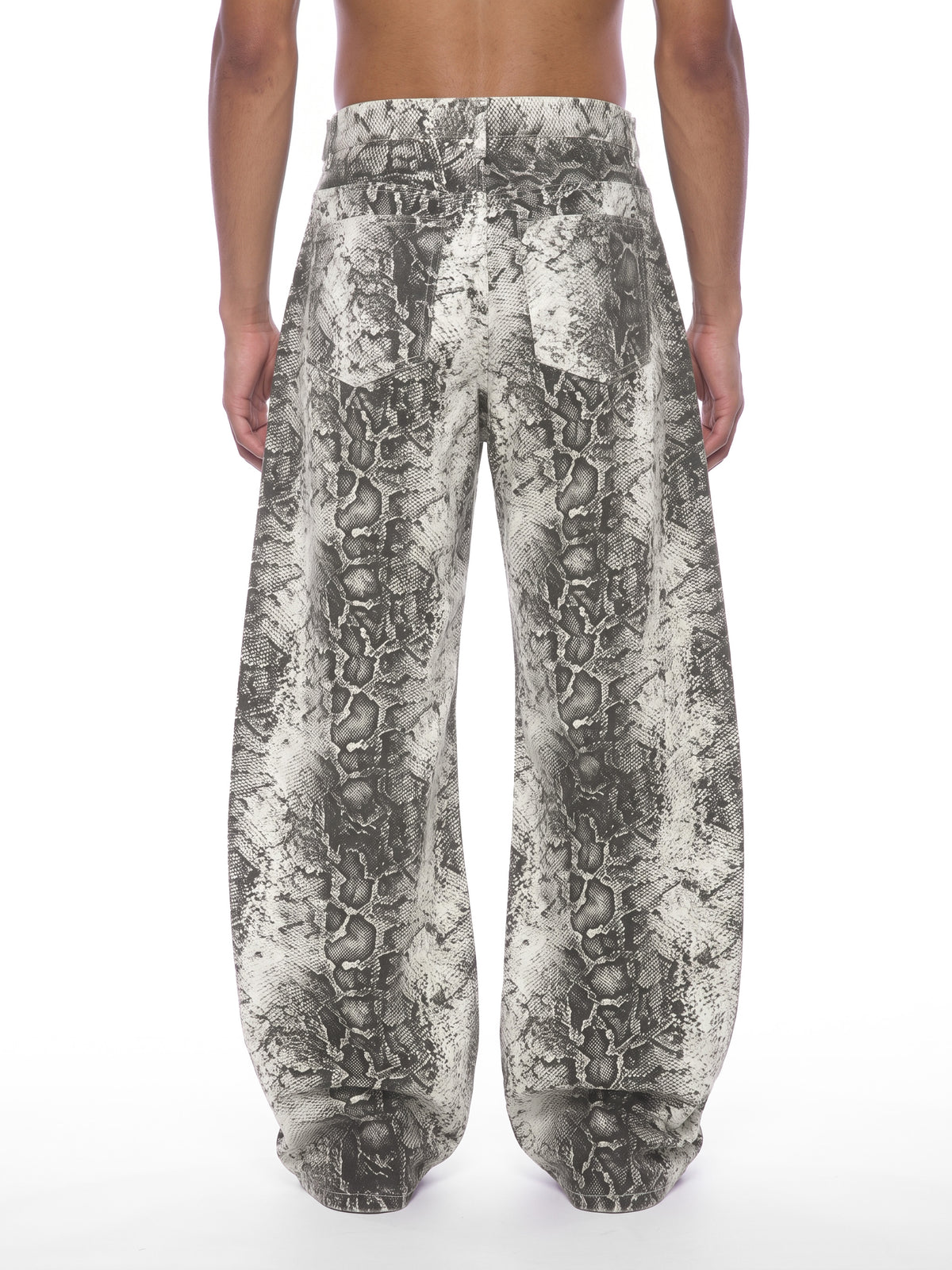 Men's Snake Print Barrel Leg Pants 6