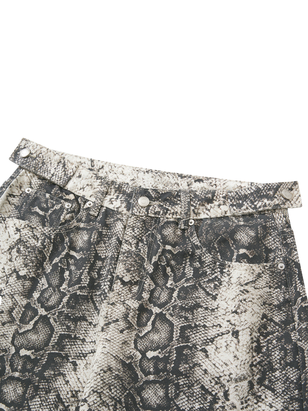 Men's Snake Print Barrel Leg Pants 8