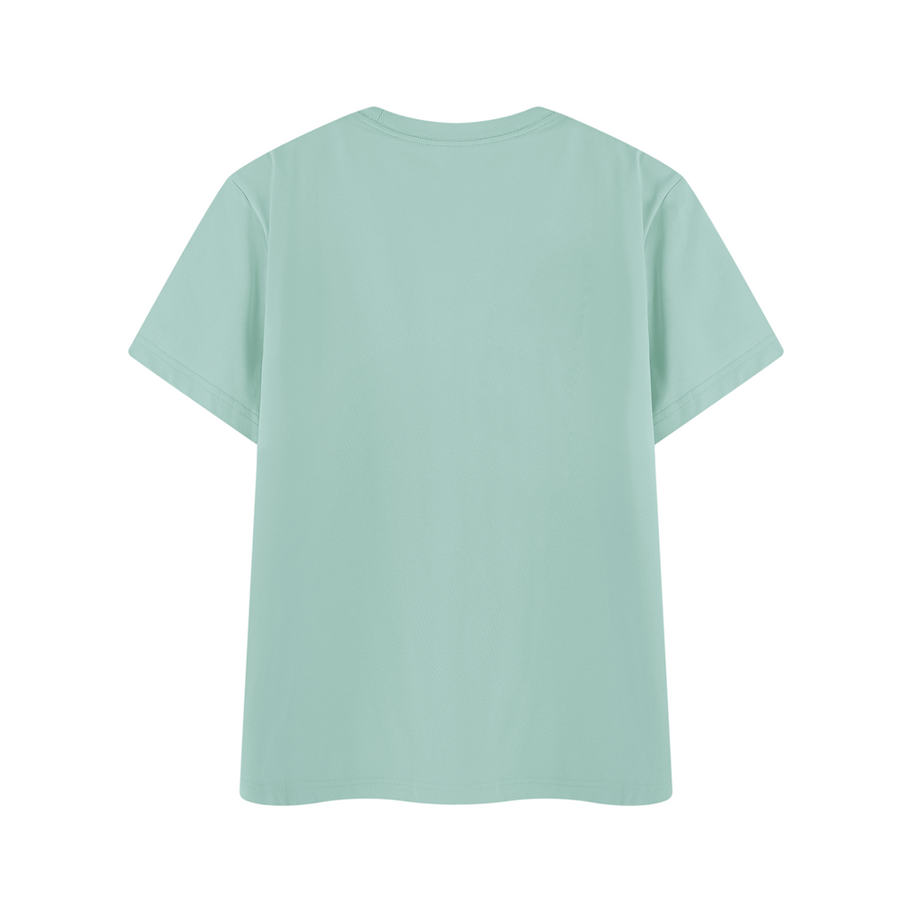Unisex Regular Fit Crewneck T-Shirt – Mint Green back 3D mockup