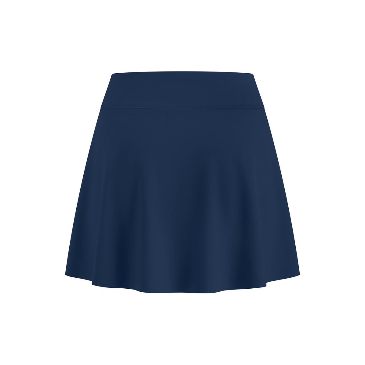 Off Script Women’s A-Line Contrast Panel Slit Skirt - Navy Blue back 3D mockup