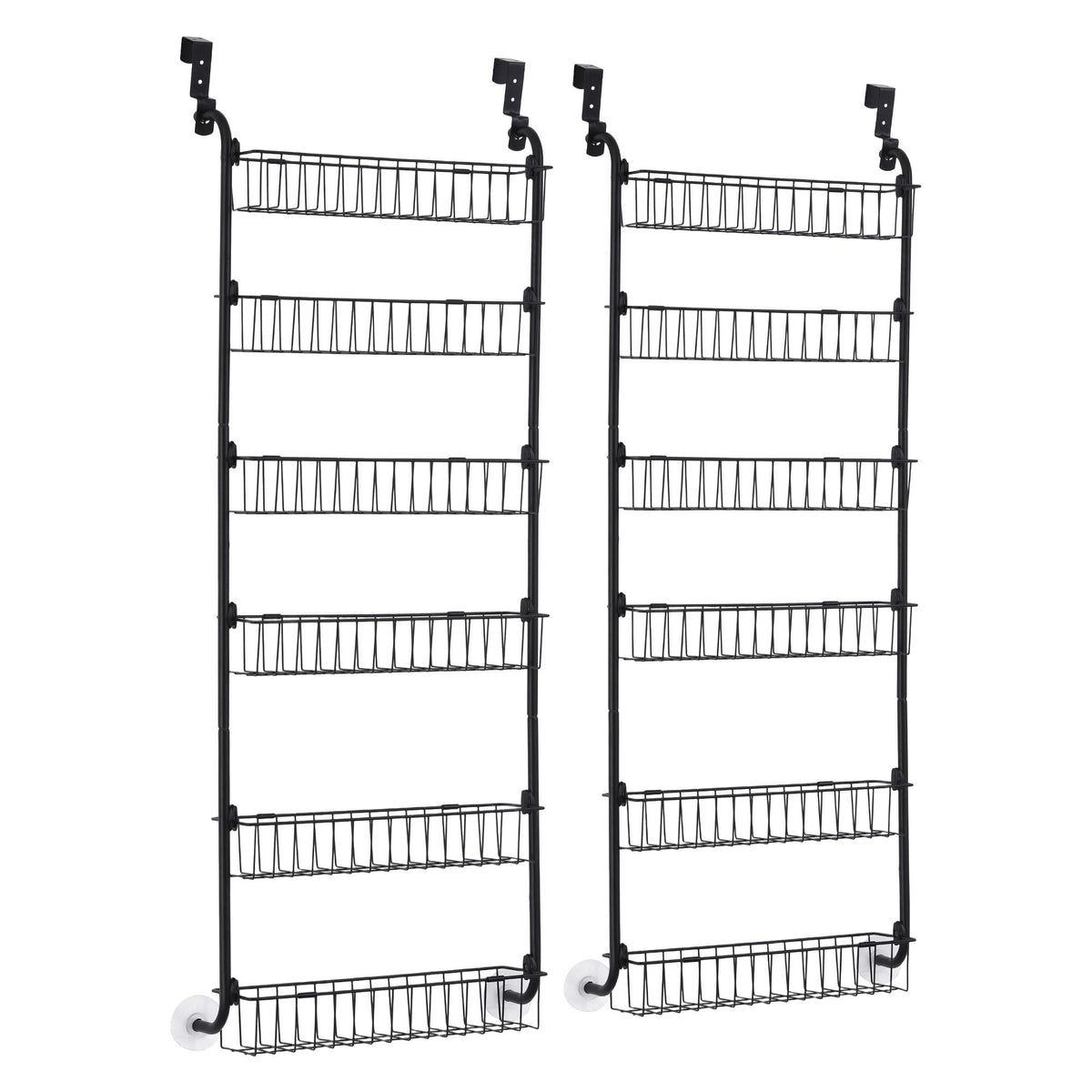 Artiss Over-Door Six-Tier Pantry Organisers, Set of 2 – Black