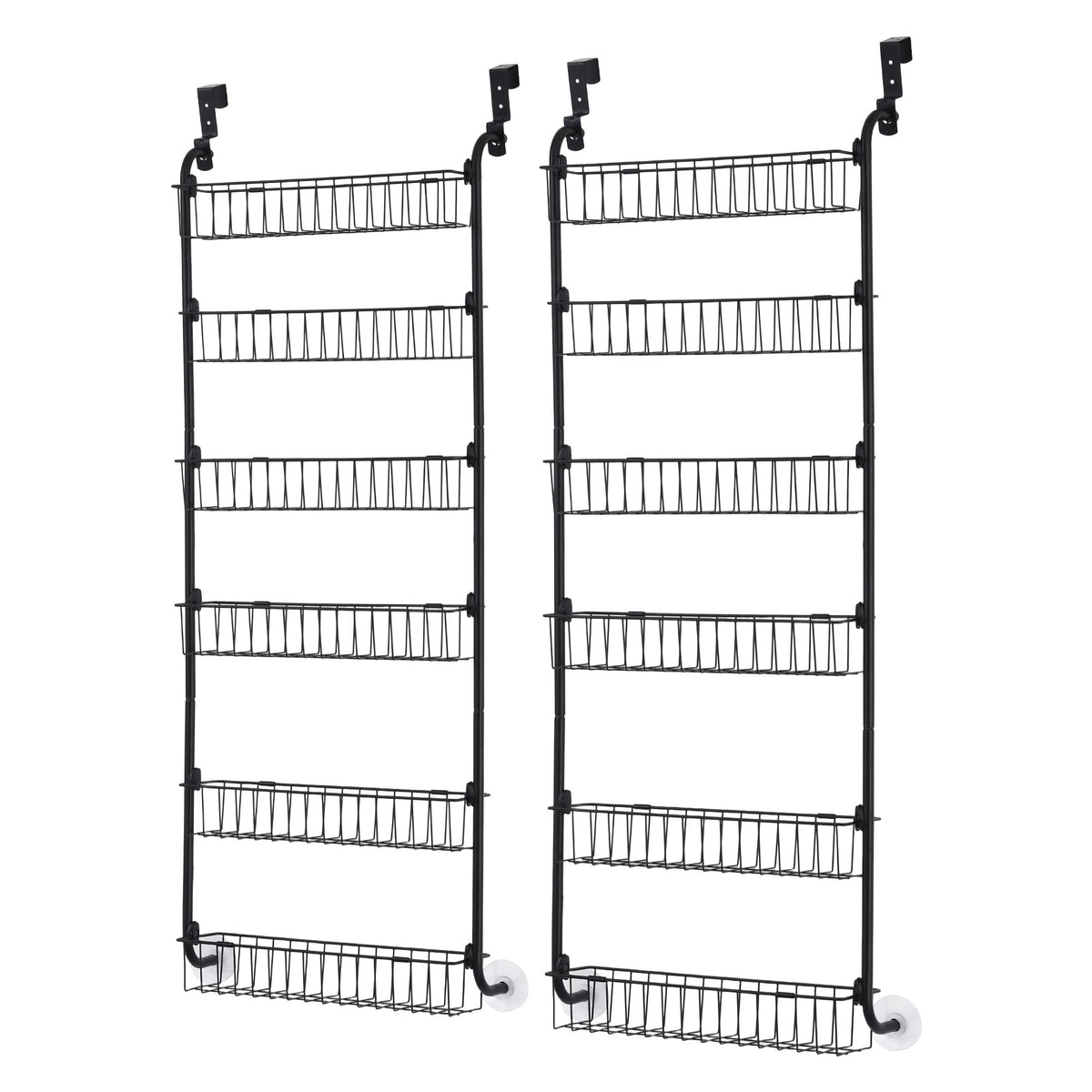 Artiss Over-Door Six-Tier Pantry Organisers, Set of 2 – Black