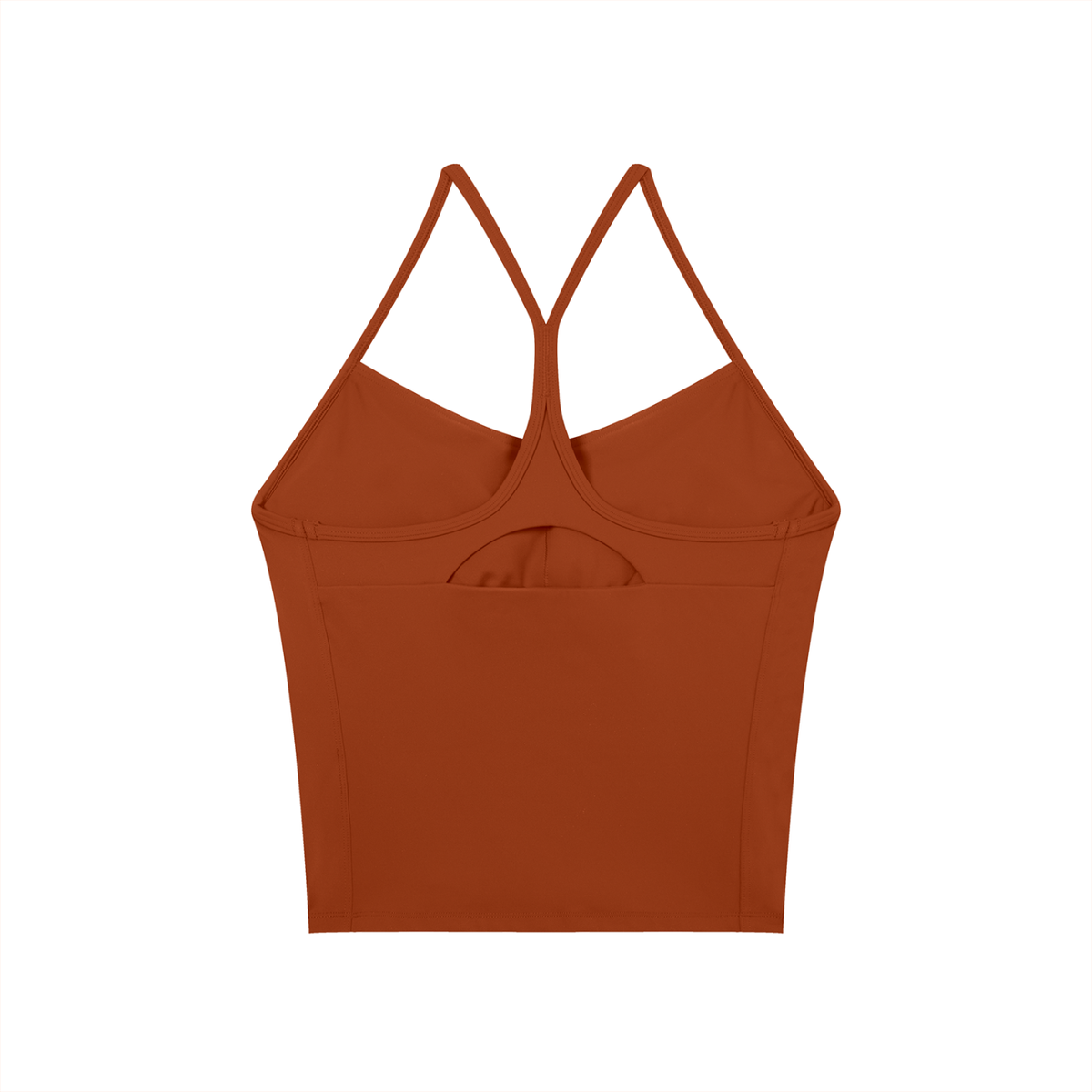 Off Script Women’s Solid Color Yoga Sports Bra - Orange - back