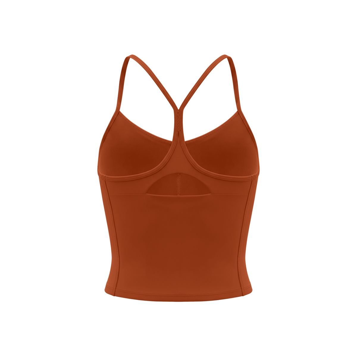 Off Script Women’s Solid Color Yoga Sports Bra - Orange - back mockup