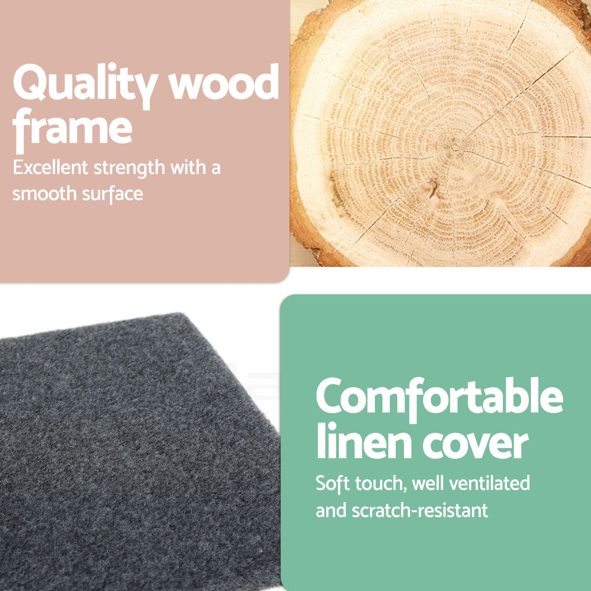 i.Pet Cat Tree 290cm Tower Scratching Post Scratcher Floor to Ceiling Cats Bed Grey — product image 6 of 8