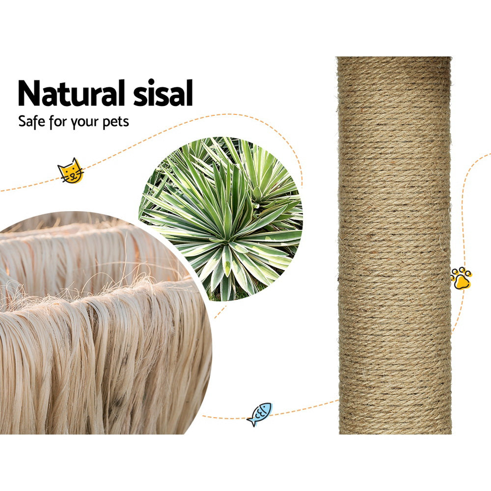 i.Pet Cat Tree 138cm Tower Scratching Post Scratcher Wood Bed Condo House Rattan Ladder — product image 4 of 7