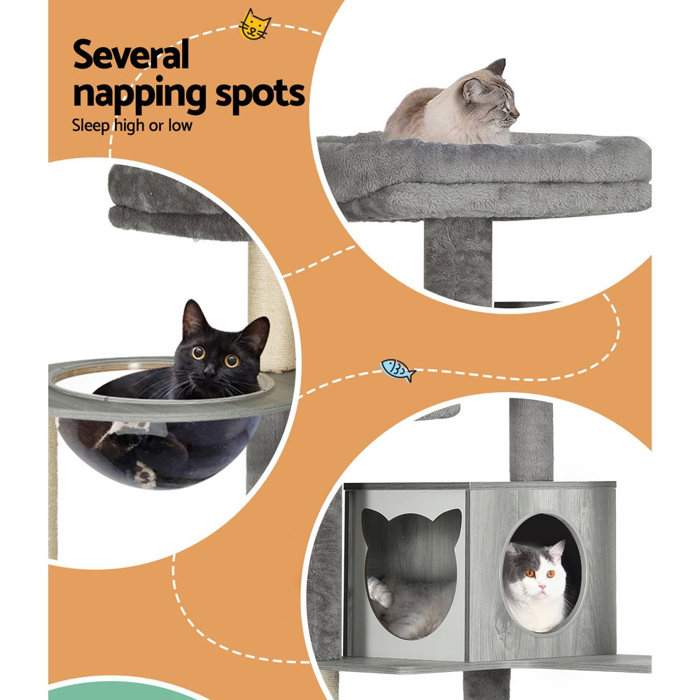 i.Pet Cat Tree 178cm Tower Scratching Post Scratcher Wood Bed Condo House Wooden Ladder — product image 5 of 7