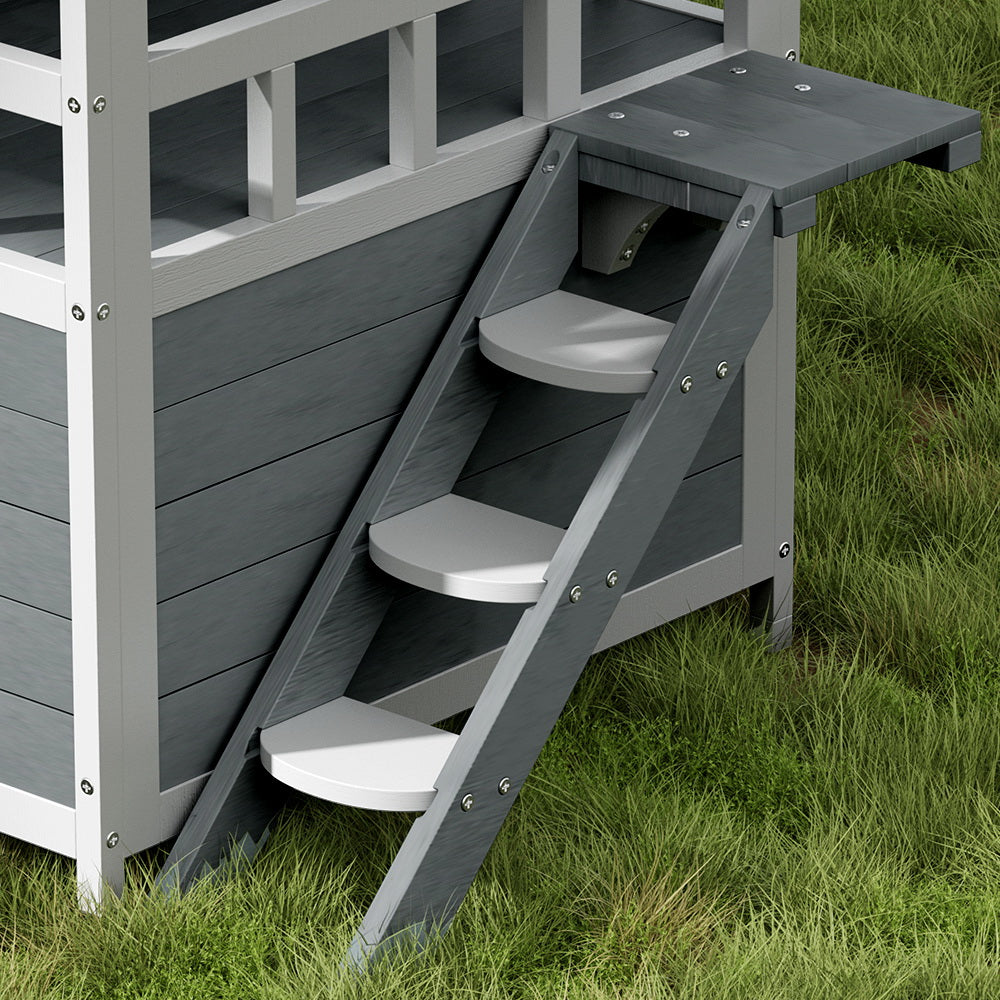 i.Pet Outdoor Cat House Shelter 72cm x 72cm x 127cm Rabbit Hutch Wooden Condo Small Outdoor Cat House — product image 4 of 7
