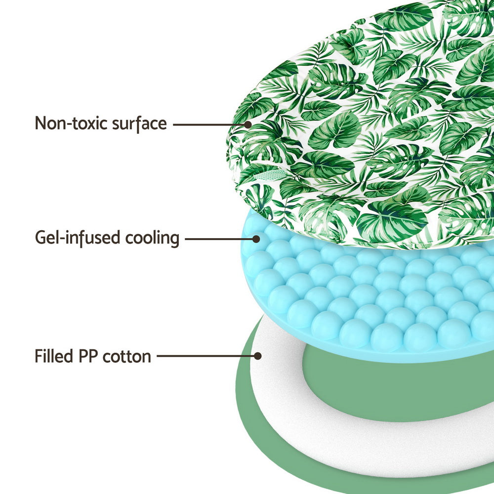 i.Pet Round Gel Cooling Mat for Pets, Green, 75 cm