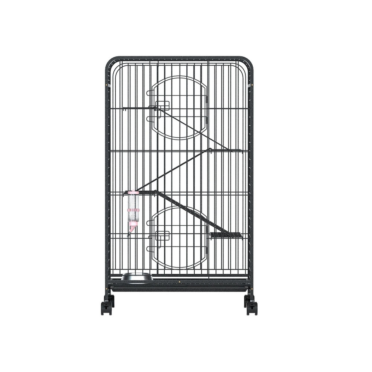 i.Pet Four-Level Wheeled Small-Pet Cage, Black, 110 cm